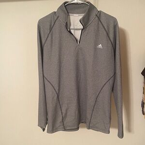 Adidas Black and White Quarter-Zip Pullover